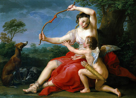 Diana y Cupido (Batoni, siglo XVIII)